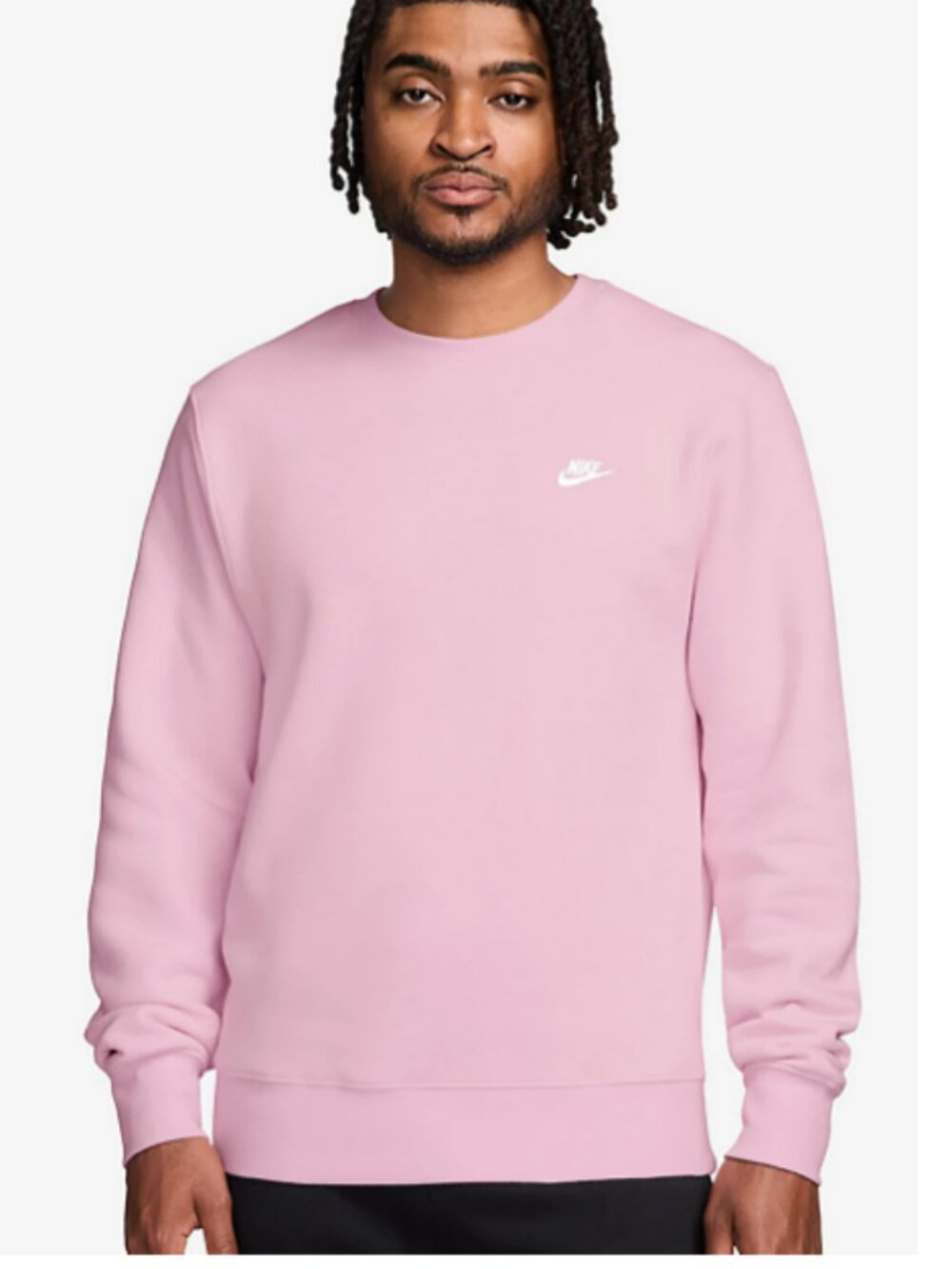 Pink Unisex Nike Crew Fleece Sweat Shirt- size XL